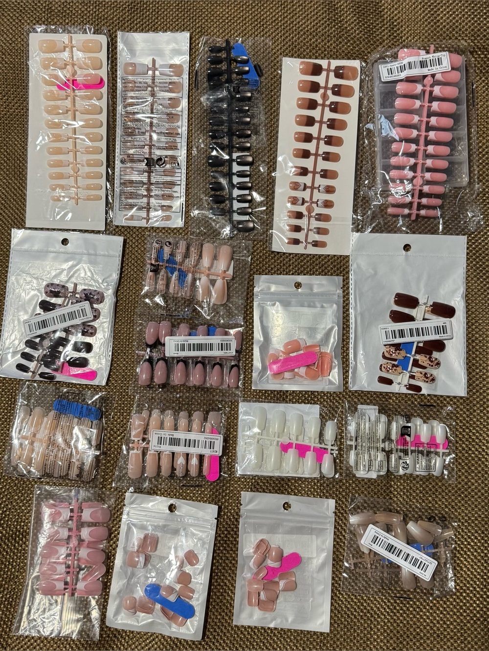 18 Assorted Press-On Nail Sets - About  $1.11 per set! Great Deal!
